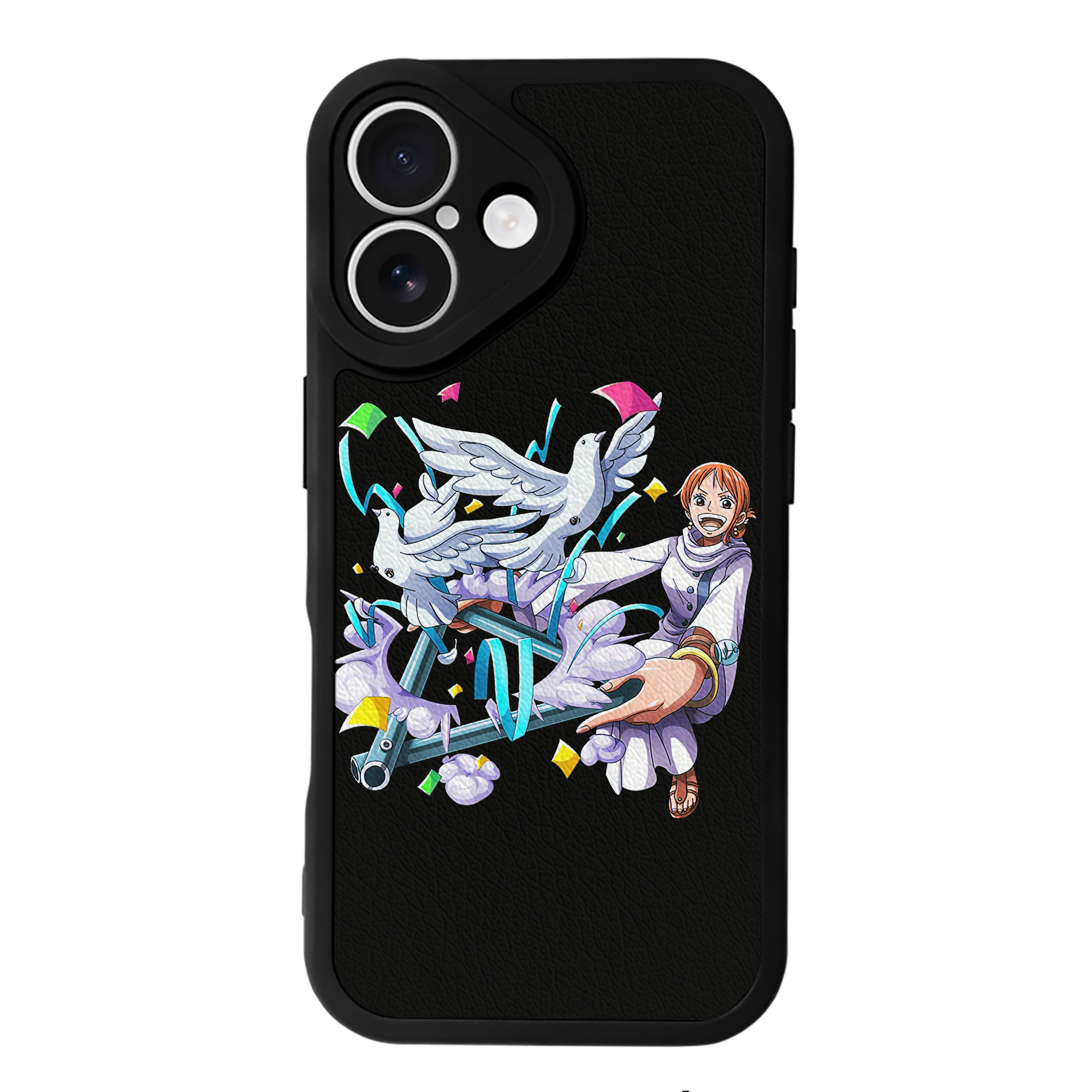 （画像用） ワンピース ナミ ONE PIECE Nami 【iPhone 16シリーズ対応】シリコンスマホケース（レザー調） 材質：シリコン